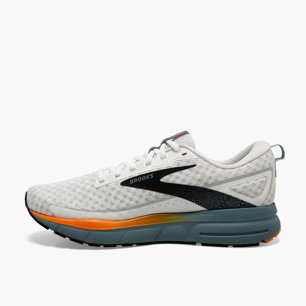 Chaussures Running Route Brooks Trace 3 Blanche Orange Bleu Homme | FXJ-6599284